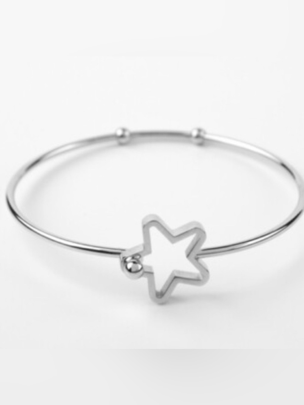 Plunder Design Star Spangled Banner Silver Star Bangle Bracelet